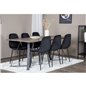 Marina Dining Table - 180*90*H75 - Grey / Black, Polar Diamond Dining Chair - Black Legs - Black Velvet_6