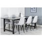 Count Dining Table - 220*100*H75 - Black / Black, Polar Dining Chair - Black Legs - Light Grey Fabric_6