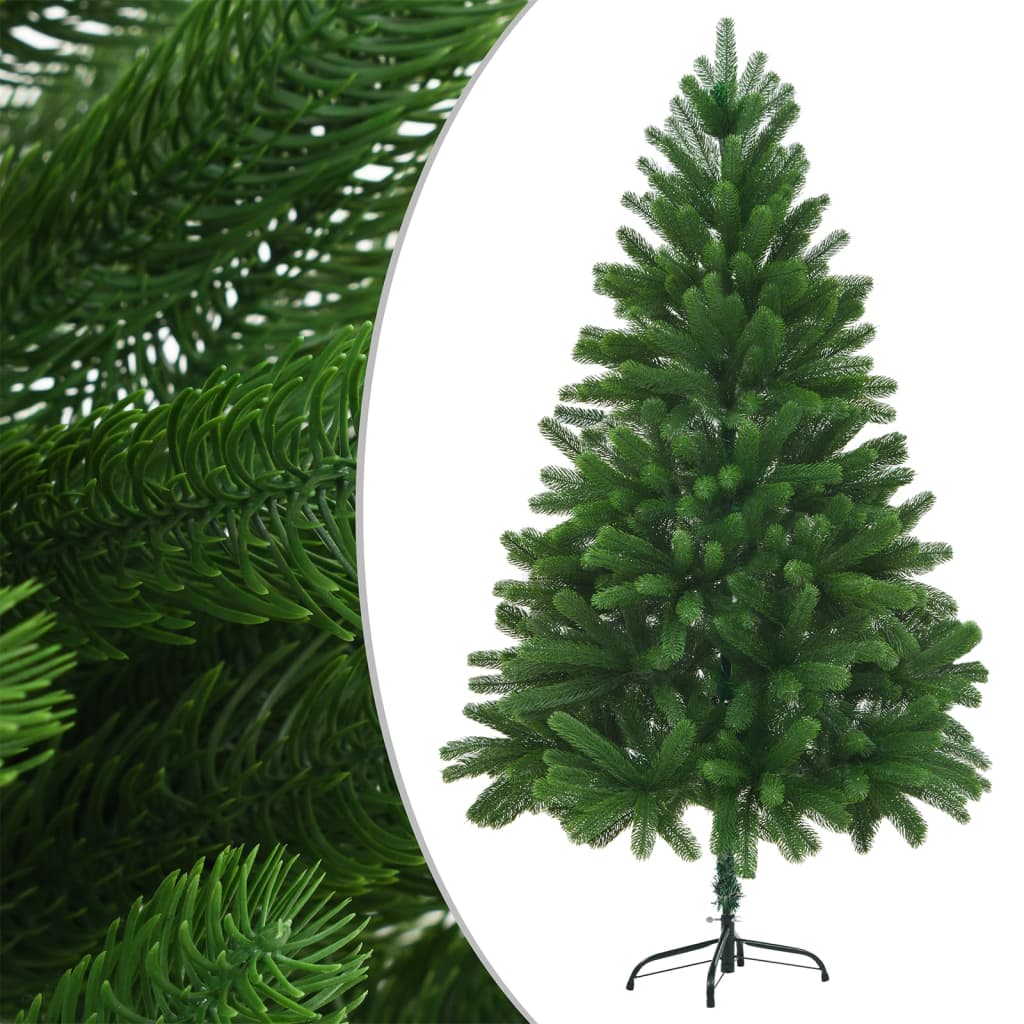  Plastgran med LED och julgranskulor 210 cm grön