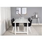 Count Dining Table - 220*100*H75 - White / White, Polar Dining Chair - White Legs - Black Fabric_6