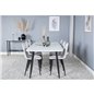 Polar Ellipse Dining Table - 240*100*H75 - White / Black, Polar Dining Chair - Black Legs - Light Grey Fabric_6