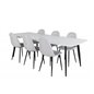 Polar Ellipse Dining Table - 240*100*H75 - White / Black, Polar Dining Chair - Black Legs - Light Grey Fabric_6