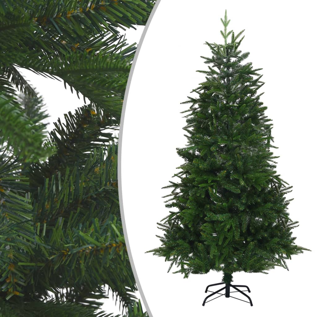  Plastgran med LED och julgranskulor grön 210 cm PVC&PE