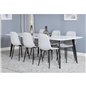 Polar Ellipse Dining Table - 240*100*H75 - White / Black, Polar Diamond Dining Chair - Black Legs - Grey Fabric_6