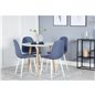 Polar ruokapöytä ø 90cm - valkoinen / tammi, Polar ruokapöydän tuoli - valkoiset jalat - Blue Kangas_4 Polar ruokapöytä ø 90cm - valkoinen / tammi, Polar ruokapöydän tuoli - valkoiset jalat - Blue Kangas_4
