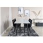 Polar Dining Table - 180*90*H75 - White / Black, Polar Diamond Dining Chair - Black Legs - Black Velvet_6