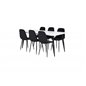 Polar Dining Table - 180*90*H75 - White / Black, Polar Diamond Dining Chair - Black Legs - Black Velvet_6