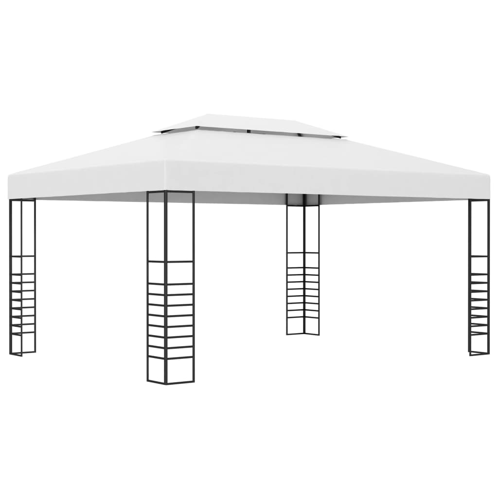  Paviljong med ljusslinga LED 4x3x2,7 m vit