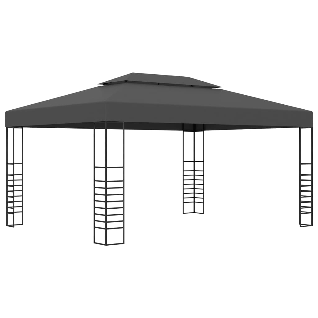  Paviljong med ljusslinga LED 3x4 m antracit