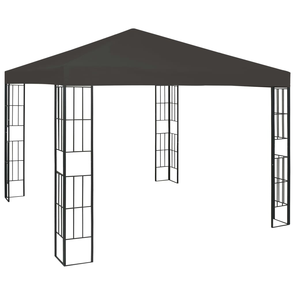  Paviljong med ljusslinga LED 3x3 m antracit