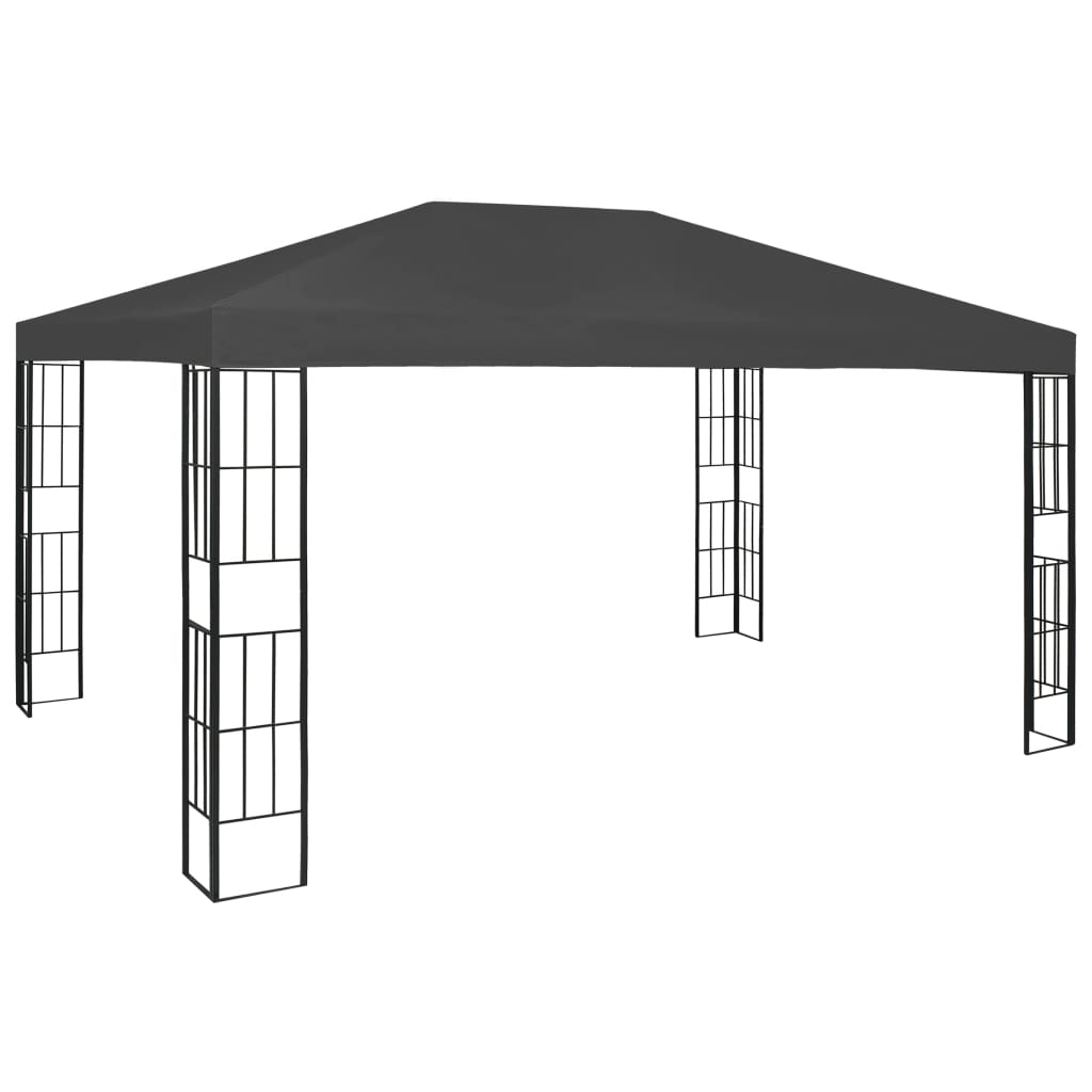  Paviljong med ljusslinga LED 3x4 m antracit