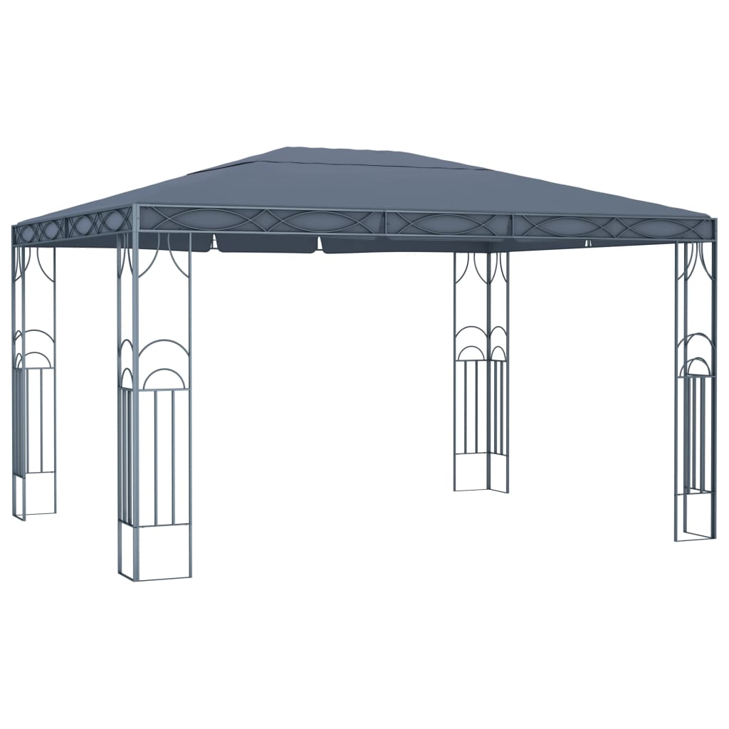  Paviljong med ljusslinga LED 400x300 cm antracit