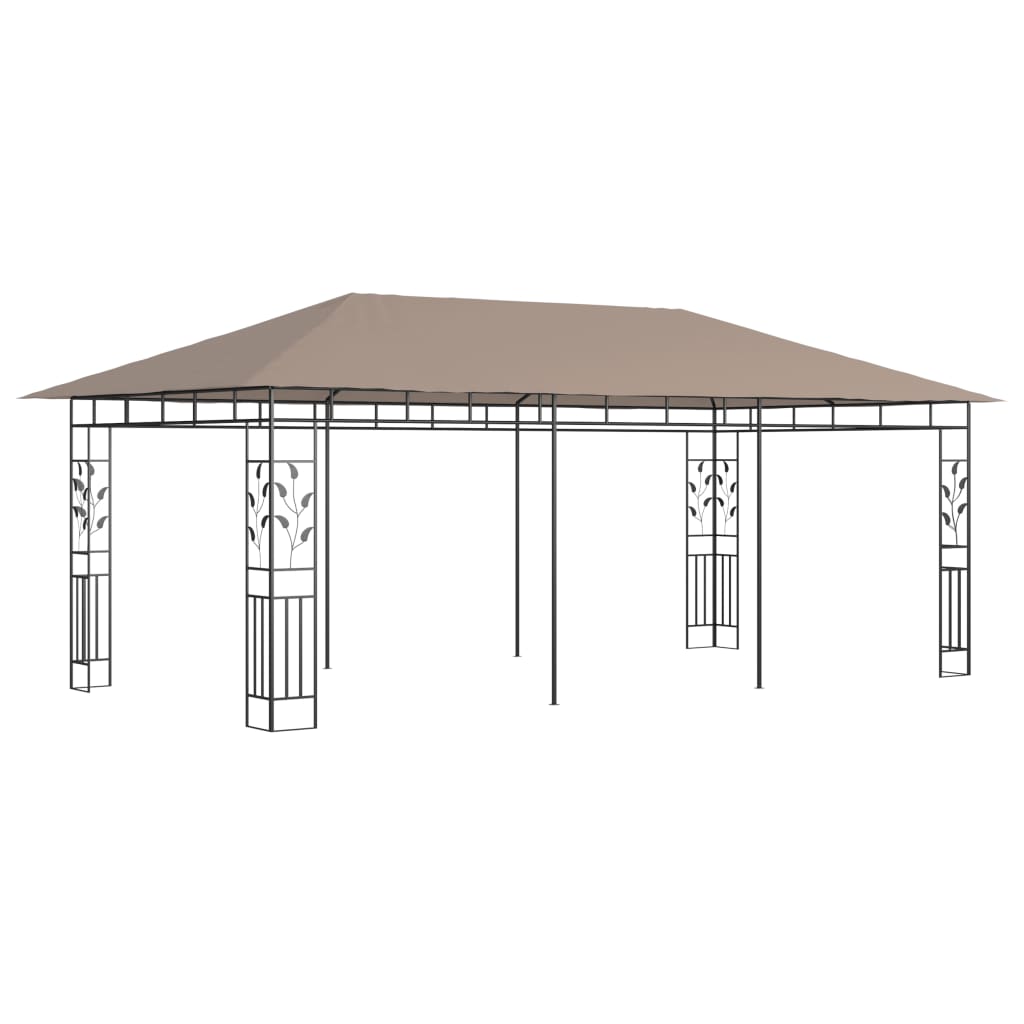  Paviljong med myggnät 6x3x2,73 m taupe 180 g/m²