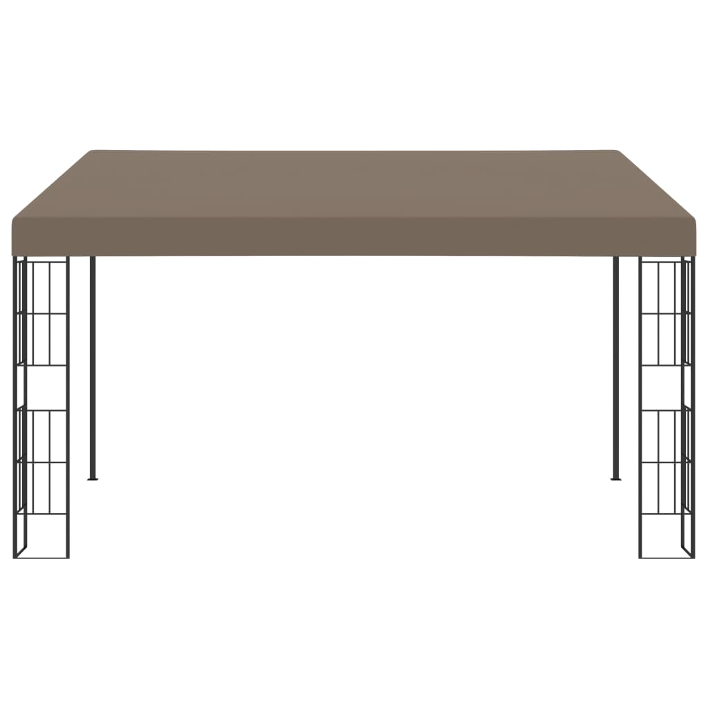  Väggmonterad paviljong 4x3 m taupe tyg