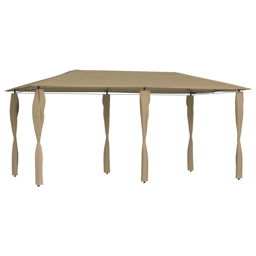  Paviljong med stolpar 3x6x2,6 m taupe 160 g/m²