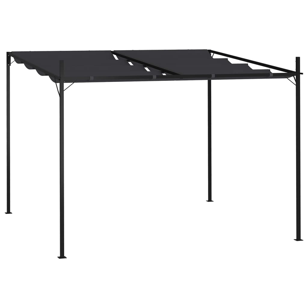  Paviljong med infällbart tak 300x300x233 cm antracit