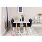 Polar Dining Table - 180*90*H75 - White / Oak, Polar Dining Chair - White Legs - Black Fabric_6