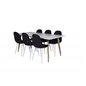 Polar Dining Table - 180*90*H75 - White / Oak, Polar Dining Chair - White Legs - Black Fabric_6