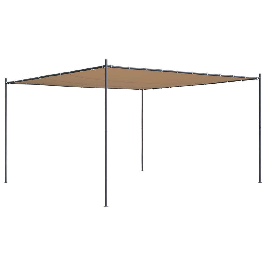  Paviljong med platt tak 4x4x2,4 m beige