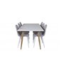 Polar Dining Table - 180*90*H75 - White / Oak, Polar Dining Chair - White Legs - Light Grey Fabric_6