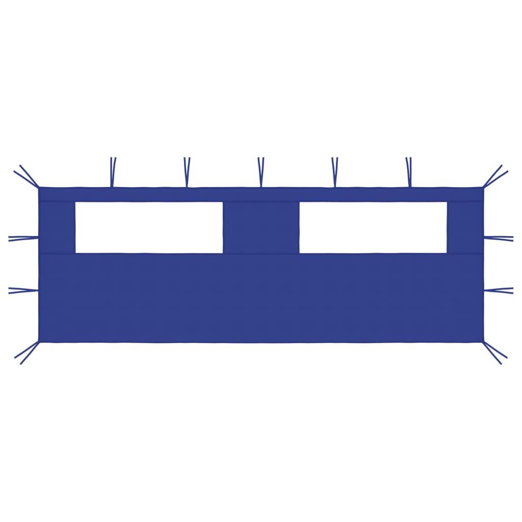  Sidovägg med fönster till partytält 6x2 m blå