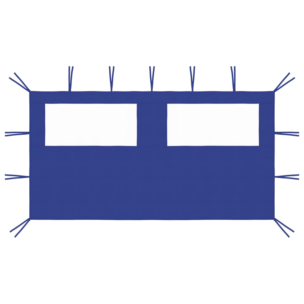  Sidovägg med fönster till partytält 4x2 m blå