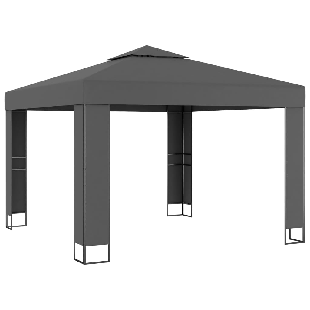  Paviljong med dubbeltak 3x3 m antracit