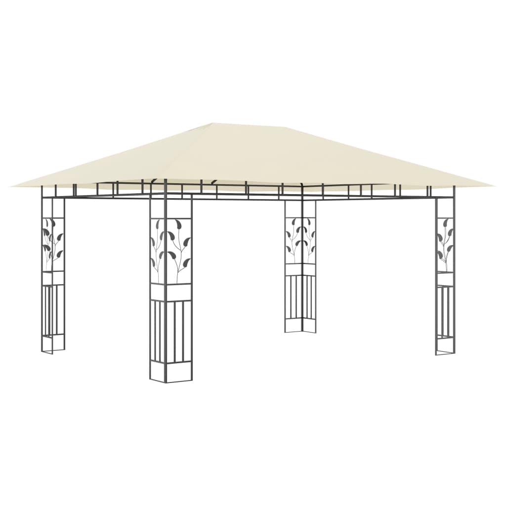  Paviljong med myggnät 4x3x2,73 m gräddvit 180 g/m²