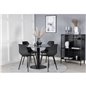 Estelle Round Dining Table ø106 H75 - Black / Black, Polar Plastic Dining Chair - Black Legs / Black Plastic_4