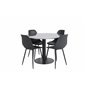 Estelle Round Dining Table ø106 H75 - Black / Black, Polar Plastic Dining Chair - Black Legs / Black Plastic_4