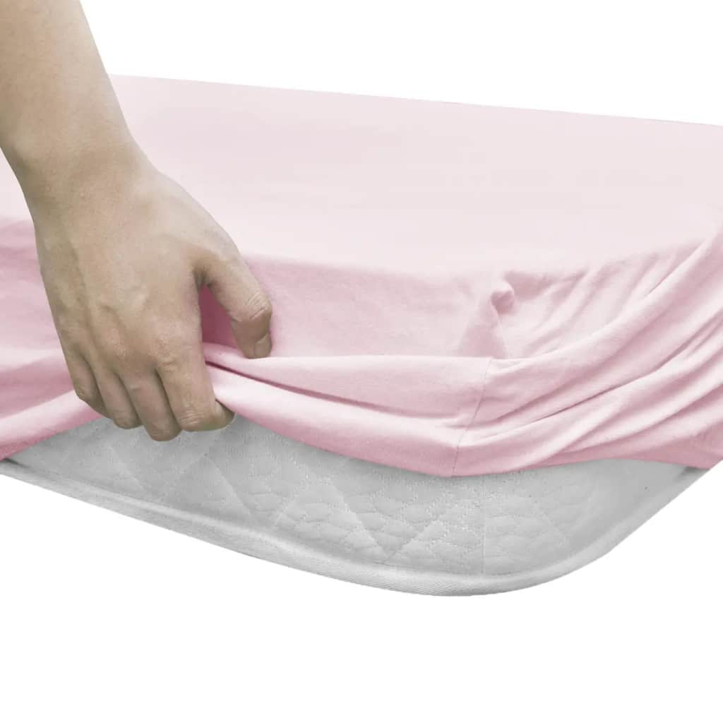  Dra-på-lakan för barnsäng 4 st 40x80 cm bomullsjersey rosa