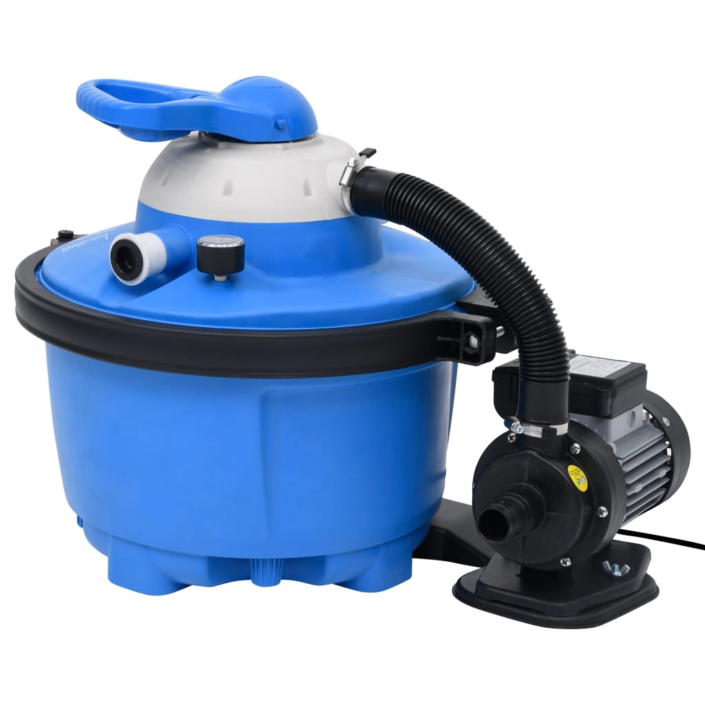  Sandfilterpump blå och svart 385x620x432 mm 200 W 25 L