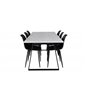 Estelle Dining Table 200*90*H76 - White / Black, Polar Plastic Dining Chair - Black Legs / Black Plastic_6