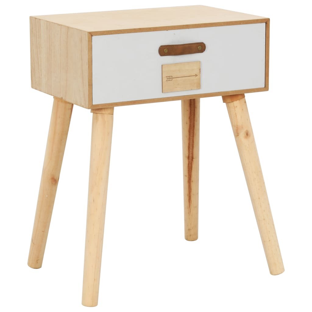  Sängbord med låda 44x30x58,5 cm massiv furu