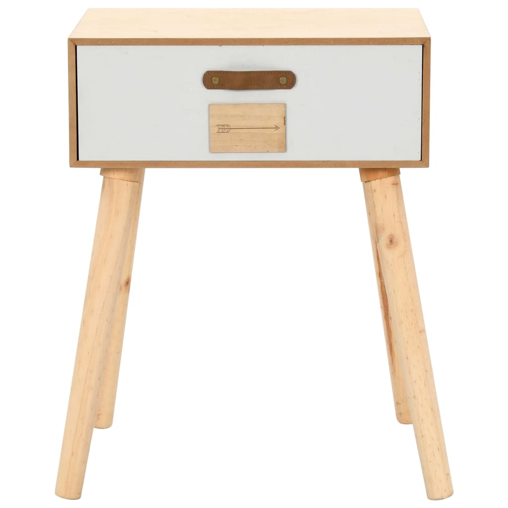  Sängbord med låda 44x30x58,5 cm massiv furu