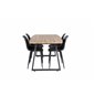 Inca Dining Table - 160/200*85*H75 - Oak / Black, Polar Plastic Dining Chair - Black Legs / Black Plastic_4