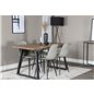 Inca Dining Table - 160/200*85*H75 - Oak / Black, Polar Plastic Dining Chair - Black Legs / Grey Plastic_4