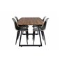 Inca Dining Table - 160/200*85*H75 - Oak / Black, Polar Plastic Dining Chair - Black Legs / Grey Plastic_4