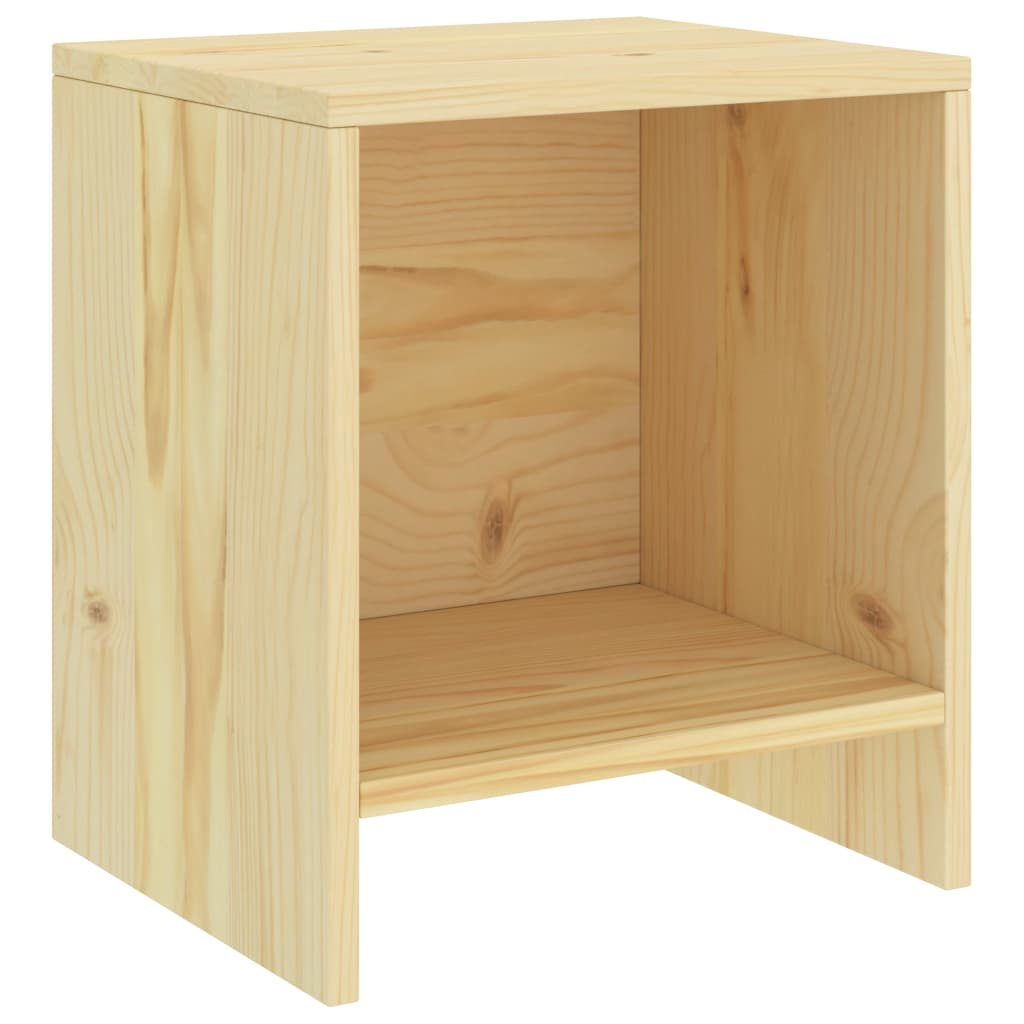  Sängbord 2 st ljust trä 35x30x40 cm massiv furu