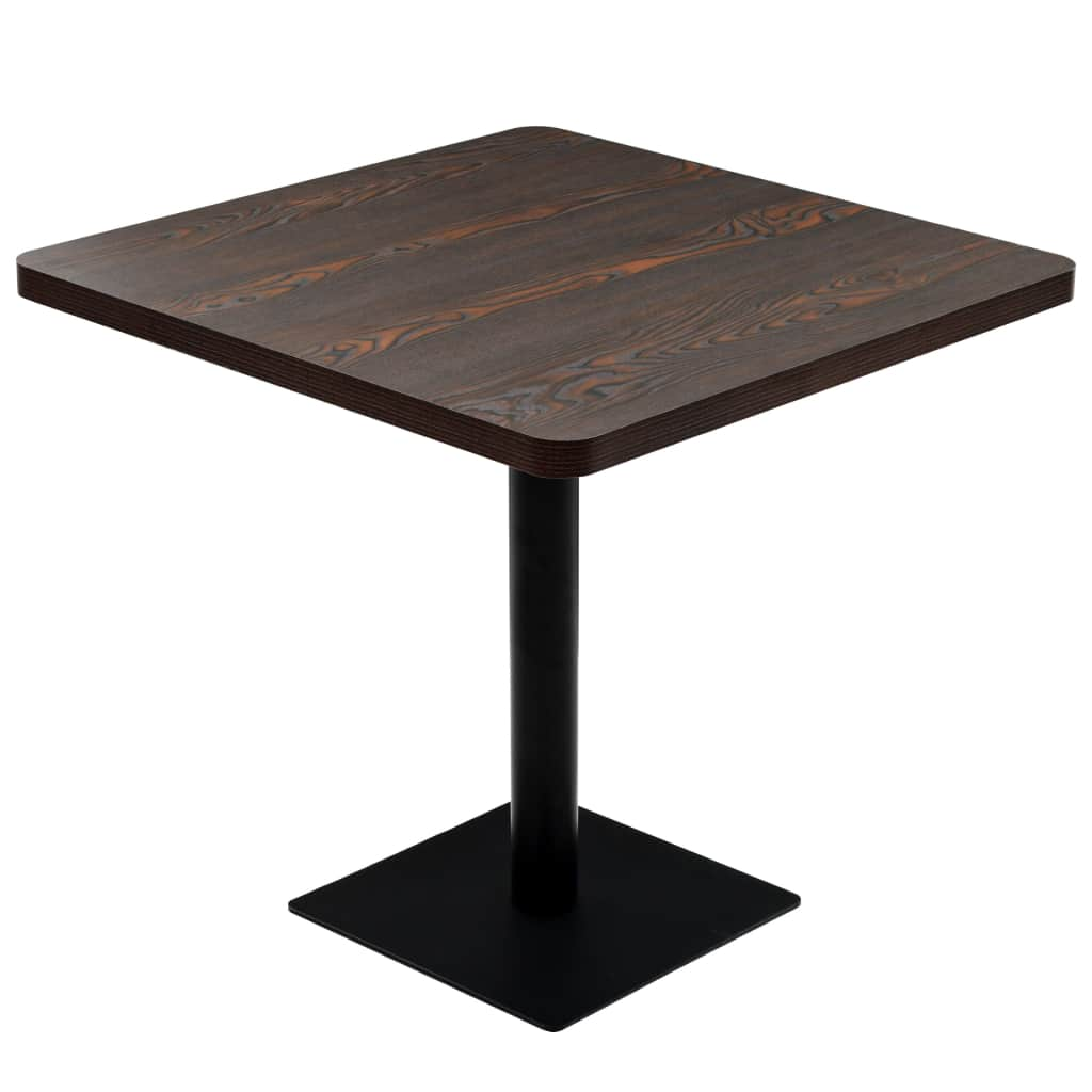  Bistrobord MDF och stål fyrkantigt 80x80x75 cm mörk aska