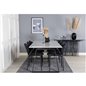 Estelle Dining Table 200*90*H76 - White / Black, Vault Dining Chair - Black Legs - Black Fabric_6