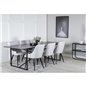 Palace Dining Table - 240*100*H75 - Black / Black, Plaza Dining chair - Black legs - Light  Grey Fabric_6