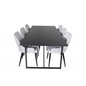 Palace Dining Table - 240*100*H75 - Black / Black, Plaza Dining chair - Black legs - Light  Grey Fabric_6