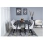 Dipp Dining Table - 180*90cm - Black / Black Brass, Plaza Dining chair - Black legs - Light Grey Fabric_6