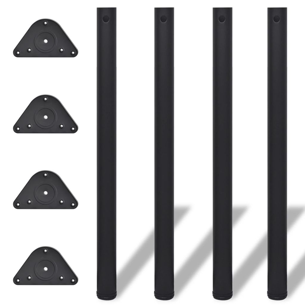  Höjdjusterbara bordsben 4 st 870 mm svart