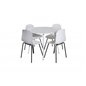 Plaza Round Table 100 cm - White top / White Legs, Arctic Dining Chair - Black Legs - White Plastic_4