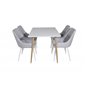 Polar Dining Table - 120*75*H75 - White / Oak, Plaza Dining chair - White legs - Light Grey Fabric_4