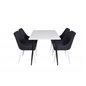 Polar Dining Table - 120*75*H75 - White / Black, Plaza Dining Chair - White Legs - Black Fabric_4