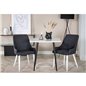 Polar dining table 75*75cm - White / black legs, Plaza Dining Chair - White Legs - Black Fabric_2