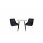 Polar dining table 75*75cm - White / black legs, Plaza Dining Chair - White Legs - Black Fabric_2